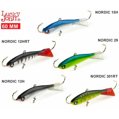 Балансиры Lucky John 5шт набор MIX NORDIC 6 60мм/12HRT/13H/15H/29/301RT 5шт без