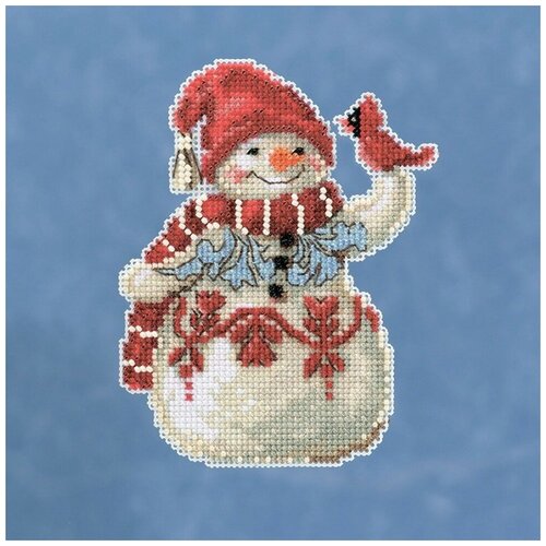 Mill Hill JS201914 Snowman With Cardinal (Снеговик с птенцом