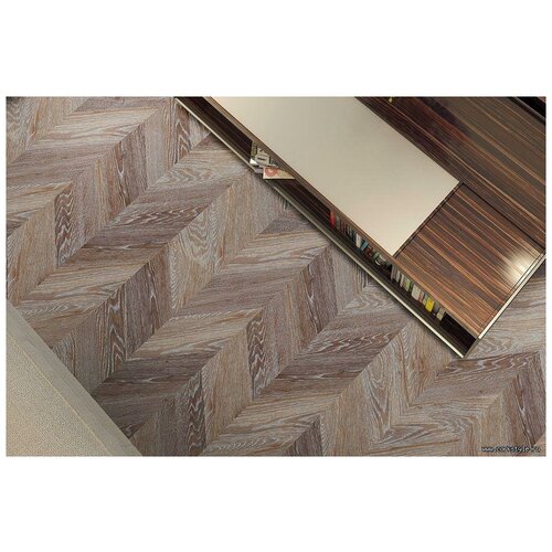  Пробковый пол Corkstyle (Коркстайл) Chevron Brown 1235 x 305