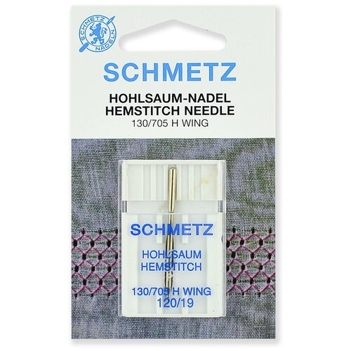 Игла/иглы Schmetz Hemstitch 130/705 H WING 120/19 для мережки,