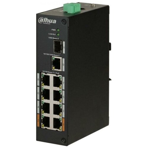 Коммутатор Dahua DH-PFS3110-8ET-96 8x100Mb 1G 1SFP 6PoE 96W 