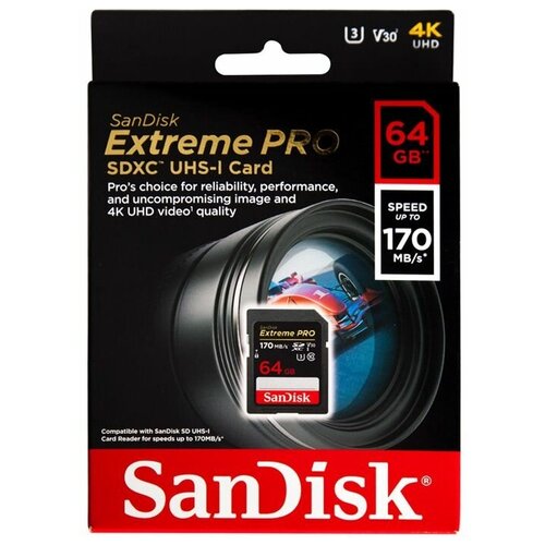 Карта памяти 64GB SanDisk SDXC UHS Extreme pro Class 10 UHS-