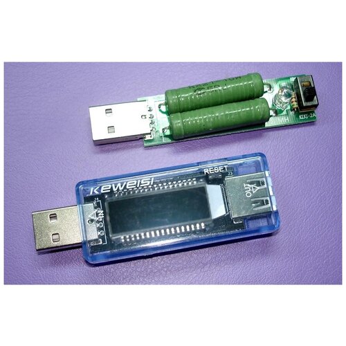 USB-тестер Keweisi KWS-V20 + Нагрузочный резистор (1-2A) с U