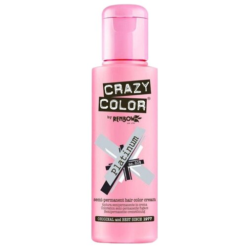 Crazy Color Краситель прямого действия Semi-Permanent Hair Color Cream, 28 platinum, 100 мл, 100