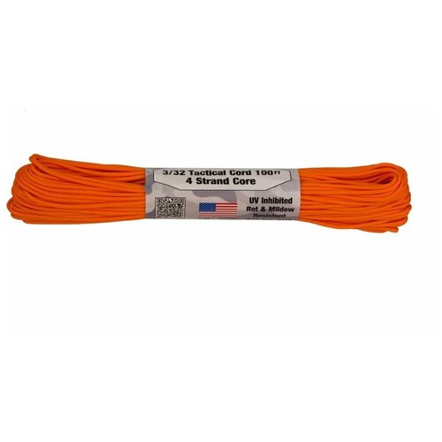 Паракорд AtwoodRope 3/32' x 100' tactical 30m (neon orange)