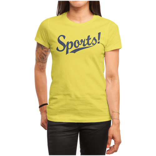 Футболка женская желтая с принтом Sports! (Спортивный / Prin