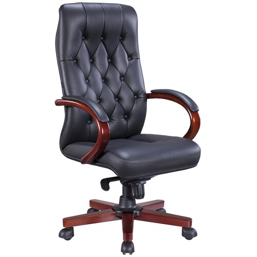 Кресло Everprof Monaco Wood Кожа Черный