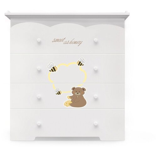 Детские комоды  Яндекс Маркет Детский комод Nuovita Stanzione Honey Bear (Bianco/Белый)