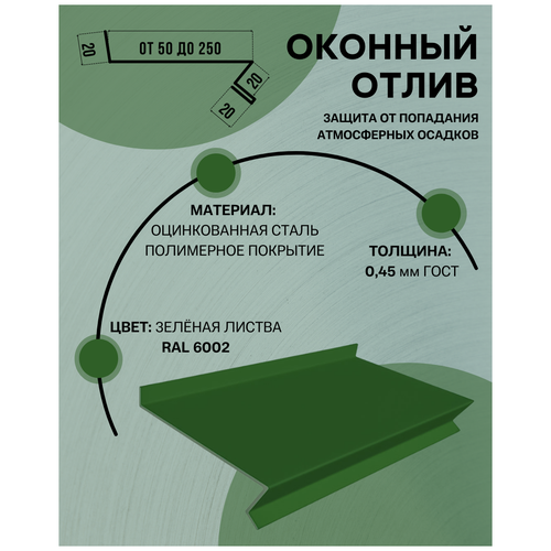 Отлив оконный (цокольный) металлический сложный ширина 100 м