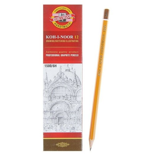 Koh-I-Noor Карандаш чернографитный Koh-I-Noor 1500 6H, профе