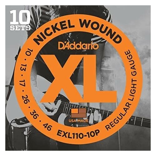 Струны для электрогитары 10 комплектов DAddario EXL110-10P