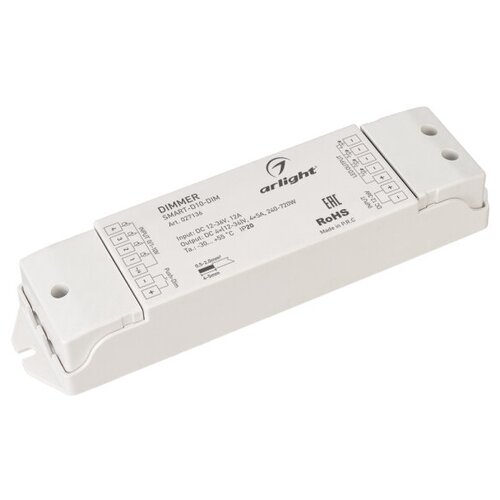 Диммер SMART-D10-DIM (12-36V, 4x5A, 0/1-10V) (Arlight, IP20 Пластик, 5