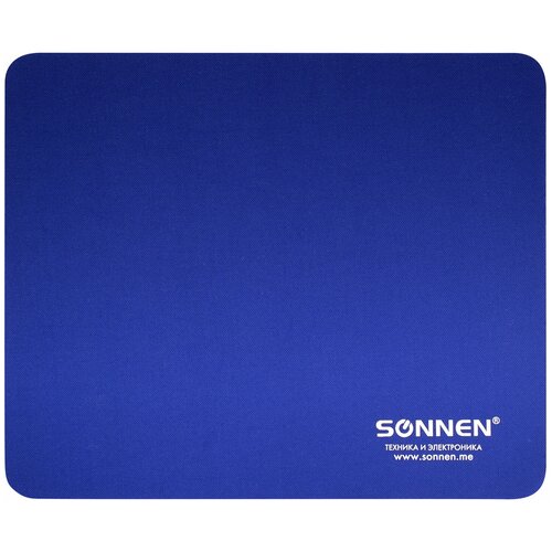 Коврик для мыши SONNEN BLUE, резина + ткань, 220х180х3 мм,