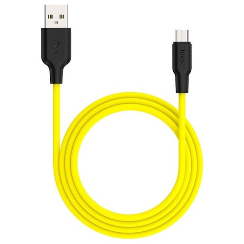 Кабель USB HOCO X21 Plus, USB - MicroUSB, 2.4А, 1 м, черный+