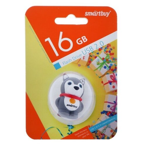 Флешка Smartbuy Wild series, 16 Гб, USB2.0, Собачка, чт до