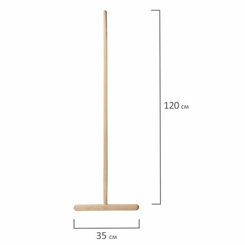 Швабра для пола деревянная, длина черенка 120 см, рабочая часть 35 см В