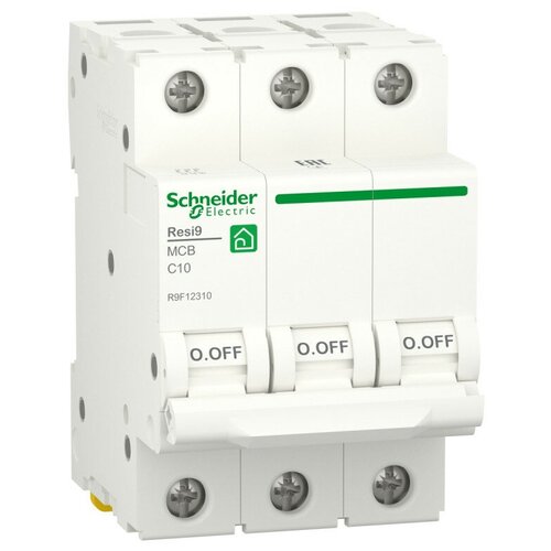 Автоматический выключатель Schneider Electric Resi9, 3 полюса, 10A, тип C,