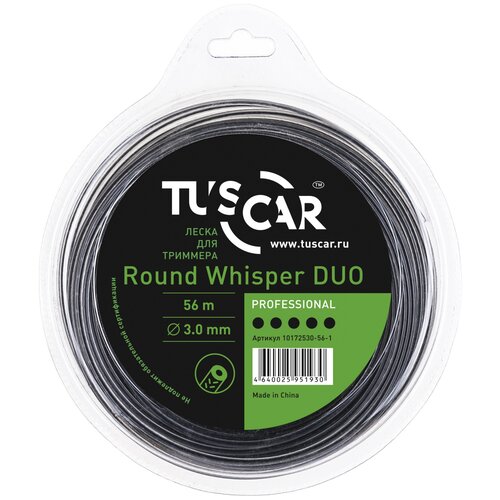 Леска для триммера TUSCAR Round Whisper DUO Professional, 3.