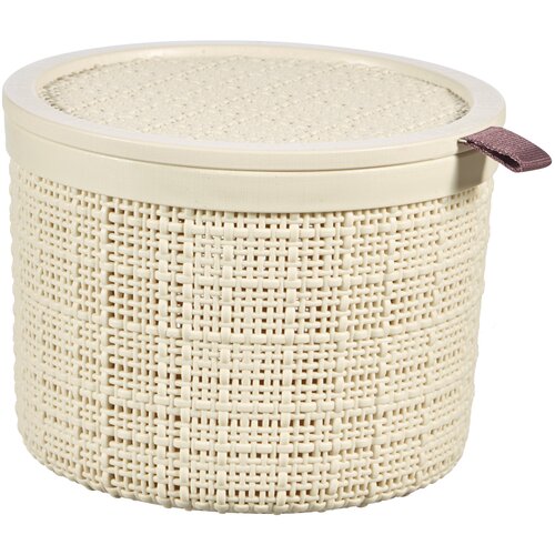 Коробка круглая с крышкой JUTE 2л кремовый,CURVER