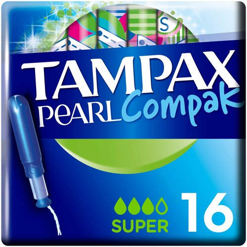 Прокладки и тампоны TAMPAX Compak Pearl Женские гигиенические тампоны с аппликат