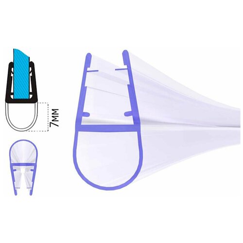Уплотнитель С-08-7 для душевой кабины, А-образный, высота по