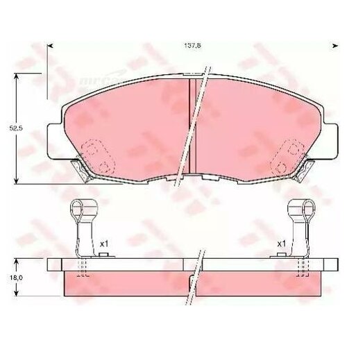 TRW GDB894 Колодки тормозные дисковые передн HONDA: ACCORD I