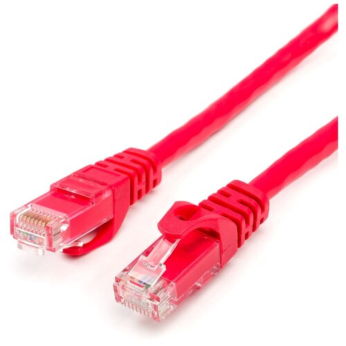 Патч-корд ATcom UTP, 3 m, литой, RJ45, 6 кат , медный, красн