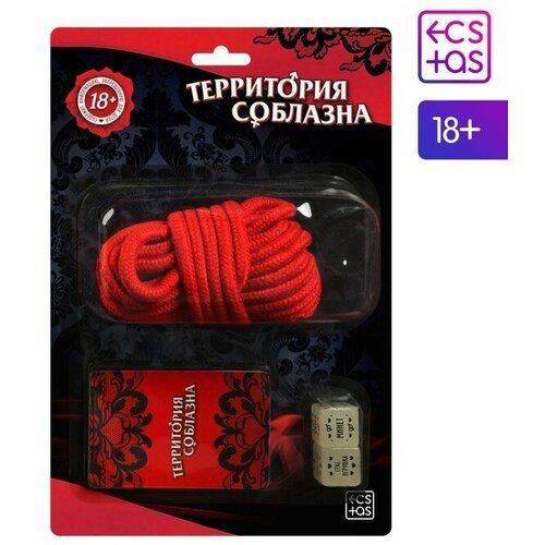 Верёвка и кубики в наборе для двоих «Территория соблазна», 3 в 1 (10 карт,