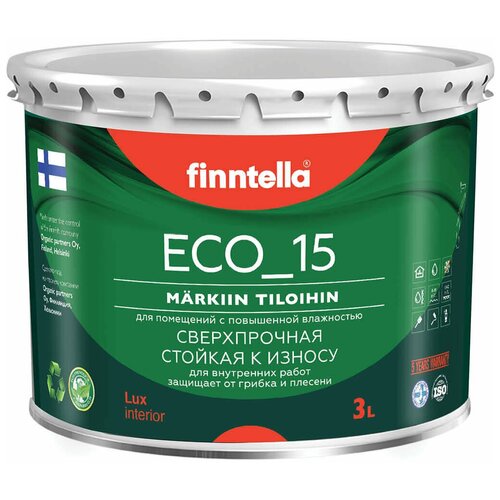 Краска акриловая finntella Eco_15 Antivandal моющаяся полуматовая Khaki 9