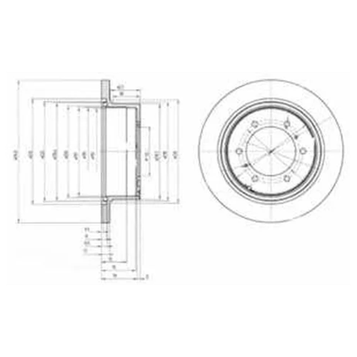 DELPHI BG3105 Диск торм. зад.[315x18] 6 отв. 2шт