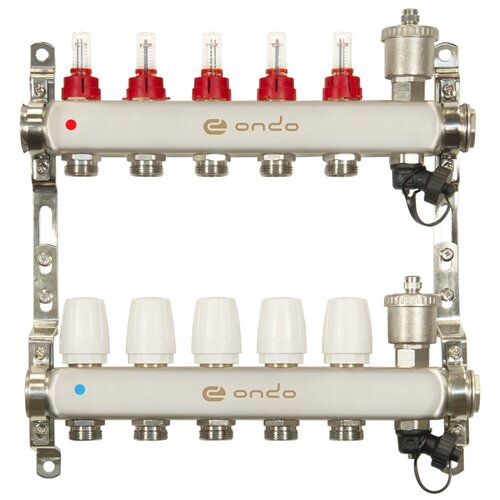 Коллекторная группа ONDO нерж сталь 5 вых. в сборе с расходомерами и