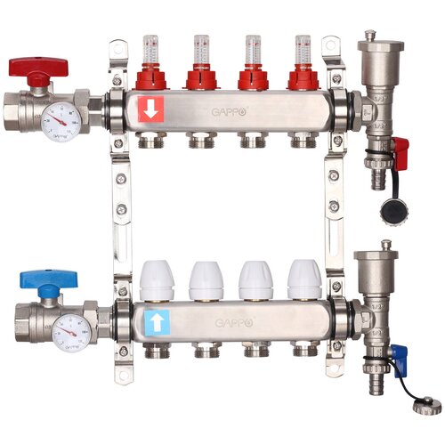 Коллектор регулируемый с расходомерами Gappo G422.10 10вых. 