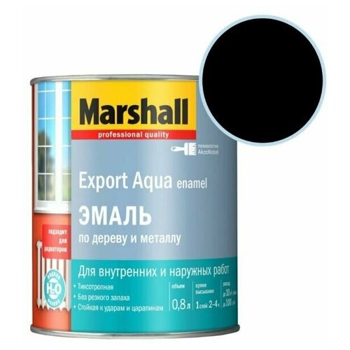 Эмаль для дерева и металла водная Marshall Export Aqua полум