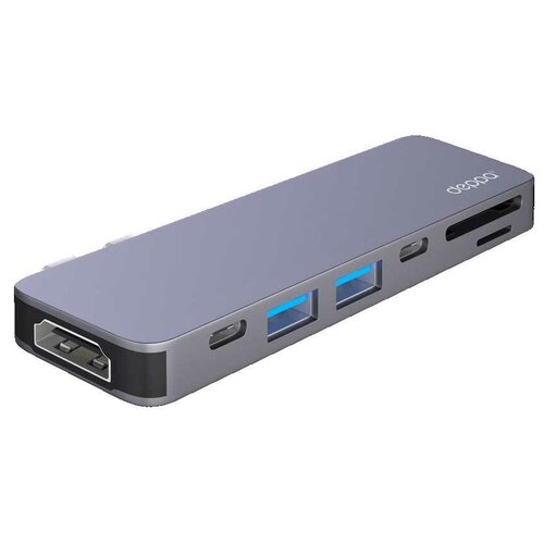 Адаптер USB-C Deppa для MacBook 7-в-1, графит 73121