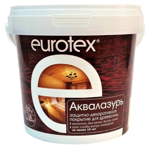 EUROTEX пропитка Аквалазурь, 0.9 кг, 0.9 л, белый