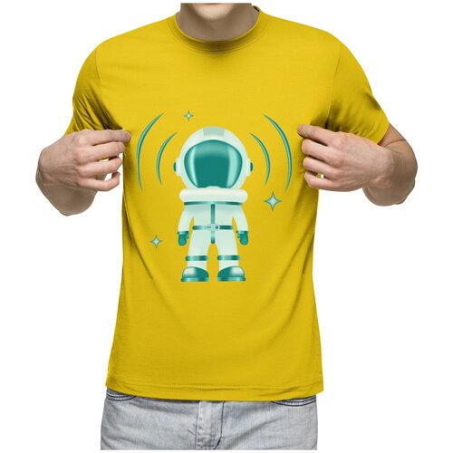 Мужская футболка «Космонавт» (2XL, красный)