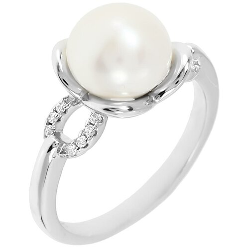 Кольцо 1433930255 из серебра 925 пробы с жемчугом культивиро
