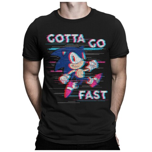 Футболка Design Heroes Ёжик Соник - Gotta go fast Мужская Че