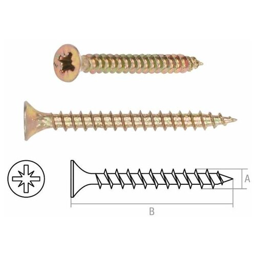 Шуруп универсальный 3.5х30 мм желтый цинк (5 кг) STARFIX (SM