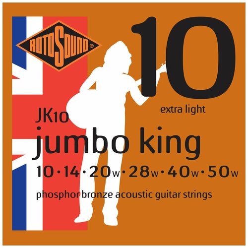 Струны для акустической гитары ROTOSOUND JK10 (10-50) PHOSPHOR