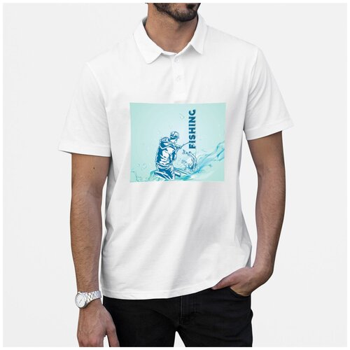 Рубашка- поло CoolPodarok Рыбалка. Fishing