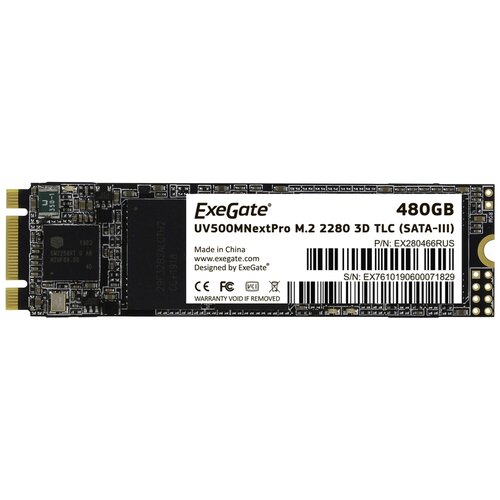 SSD диск EXEGATE UV500MNextPro 480 Gb M.2 2280 3D TLC (SATA-