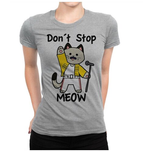 Футболка DreamShirts Queen - Don't Stop Meow Женская серая L