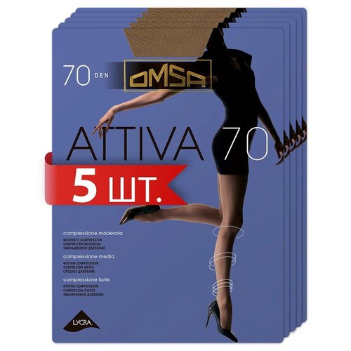 Колготки Omsa Attiva, 70 den, 5 шт., размер 5XL, daino