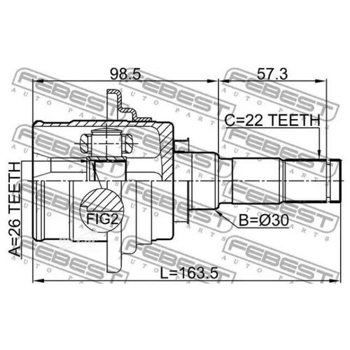 FEBEST 0511CX5R ШРУС внутренний задний 26X30X22 MZ CX-5 11-