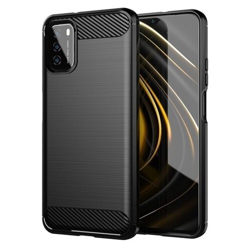 Мягкий защитный чехол на Xiaomi Poco M3, серия Carbon от Cas