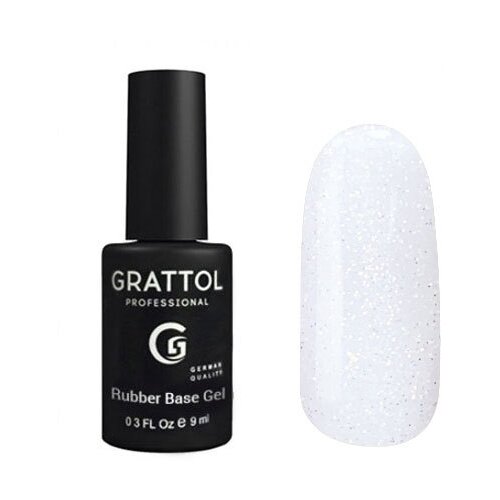 Grattol базовое покрытие Rubber Base Gel Glitter, 9 мл, 2