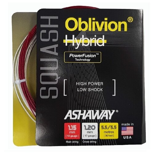 Аксессуары  Яндекс Маркет Струна для сквоша Ashaway 11m Oblivion Squash Hybrid, Red/White,