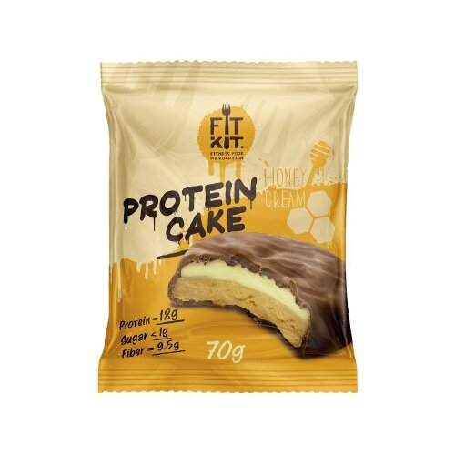 Спортивное питание FitKit Protein cake 70 g, (медовый