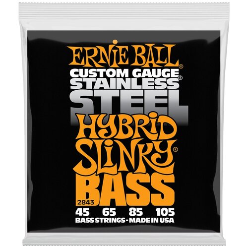 ERNIE BALL 2843 Stainless Steel Slinky Hybrid 45-105 Струны для